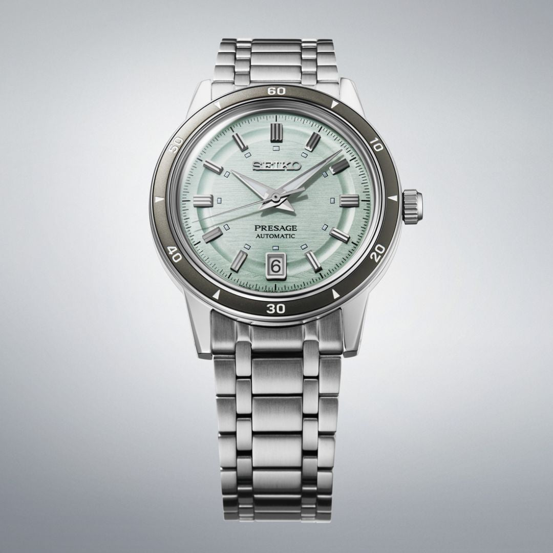 Seiko Presage SRPL71J1 Style 60’s miesten rannekello vihreällä taululla