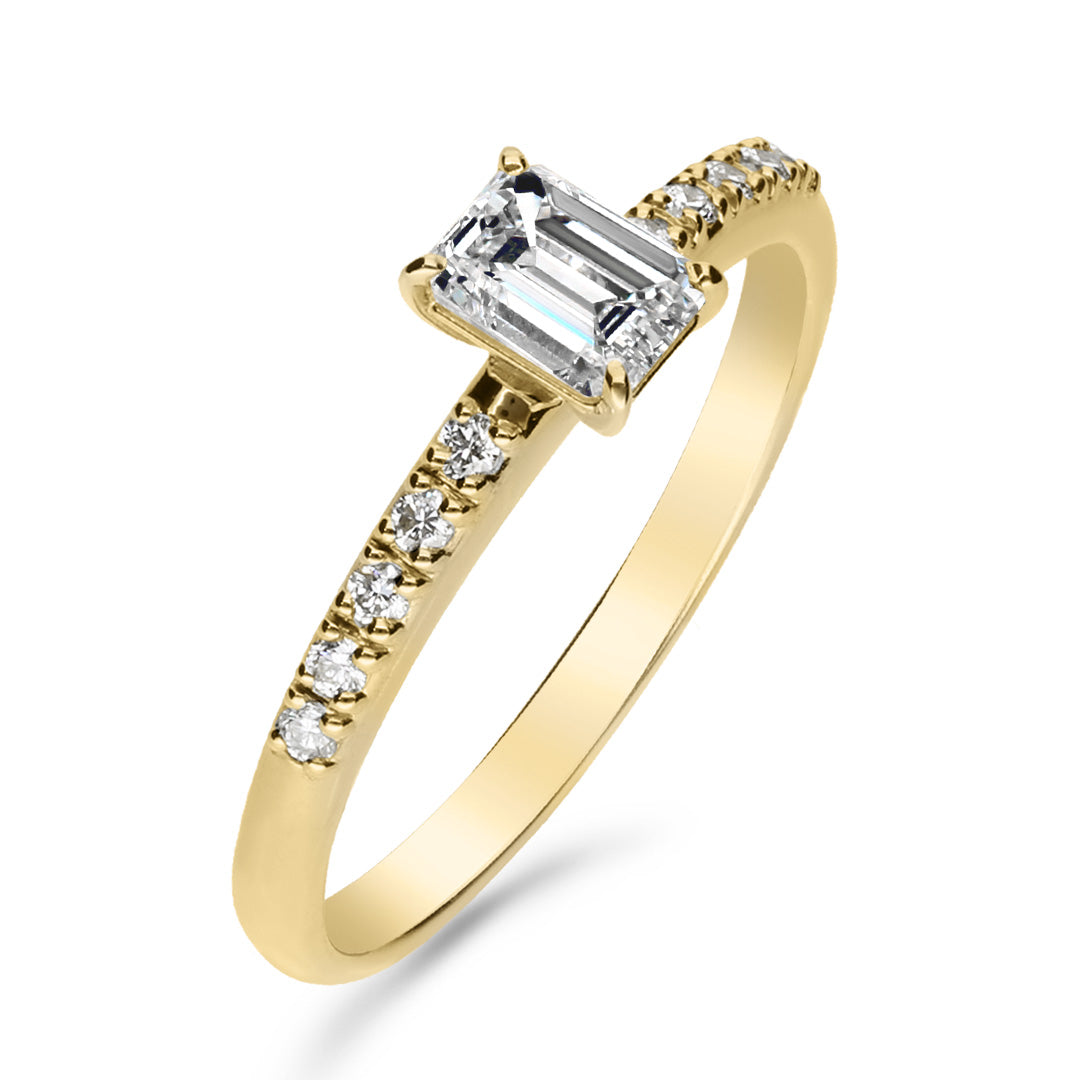 Silván Charlotte Emerald timanttisormus 0,60ct, keltakultaa, Silván vihkisormukset