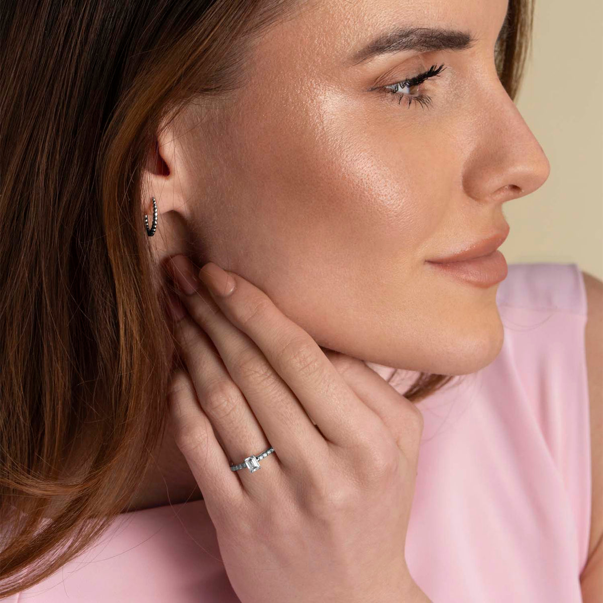 Silván Charlotte Emerald timanttisormus 0,60ct, valkokultaa, Silván vihkisormukset