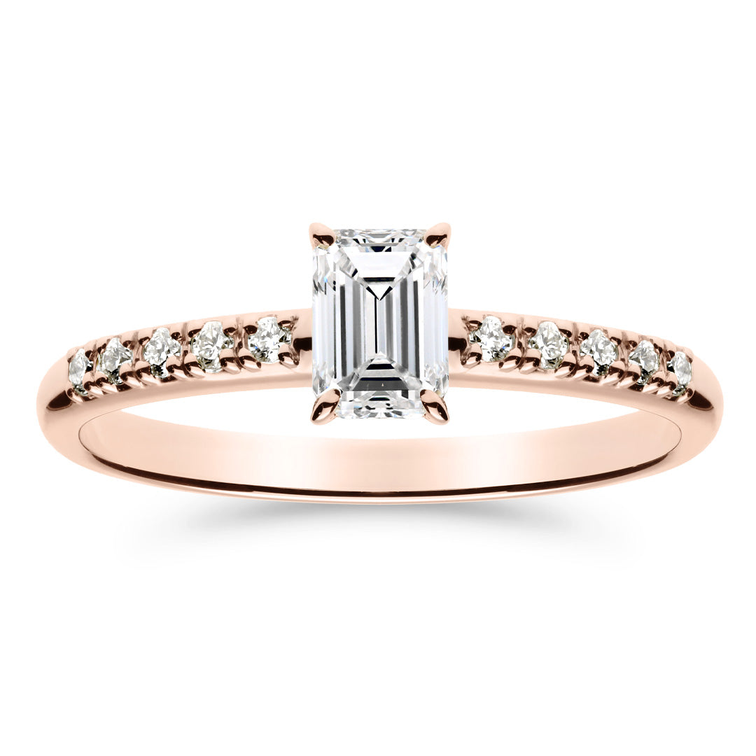 Silván Charlotte Emerald timanttisormus 0,60ct, rosekultaa, Silván vihkisormukset