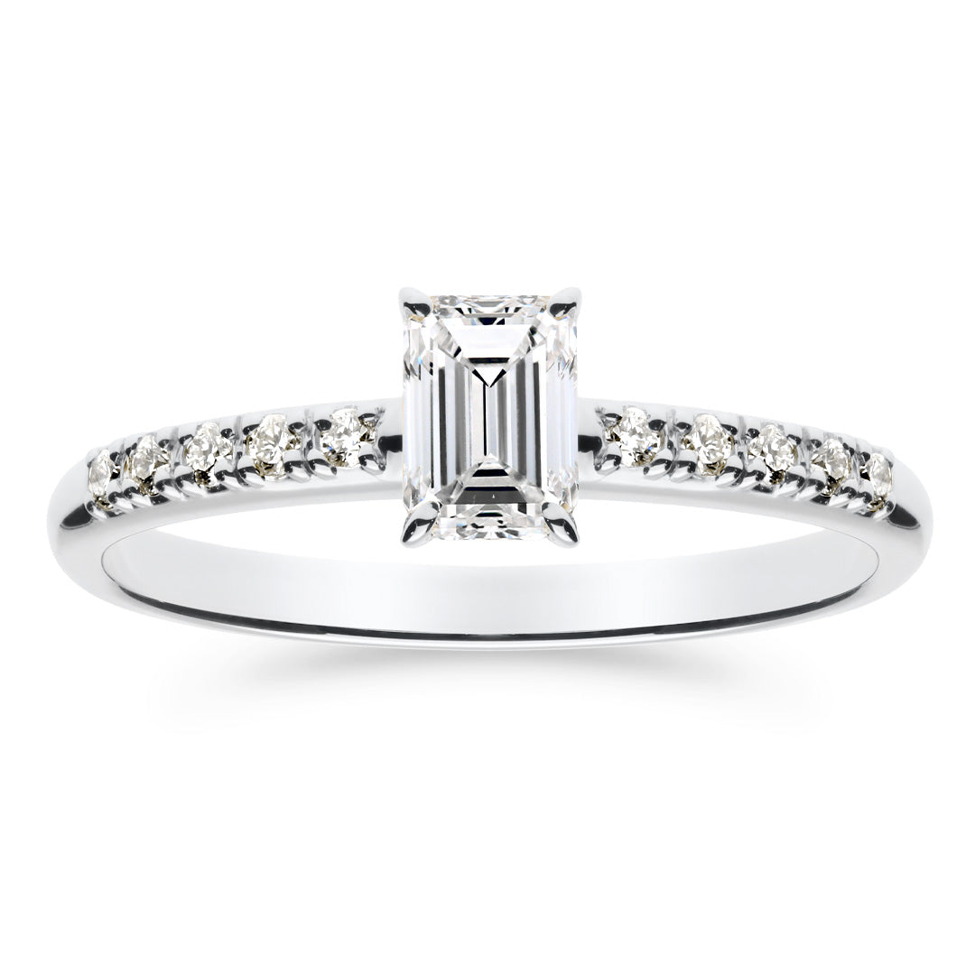 Silván Charlotte Emerald timanttisormus 0,60ct, valkokultaa, Silván vihkisormukset