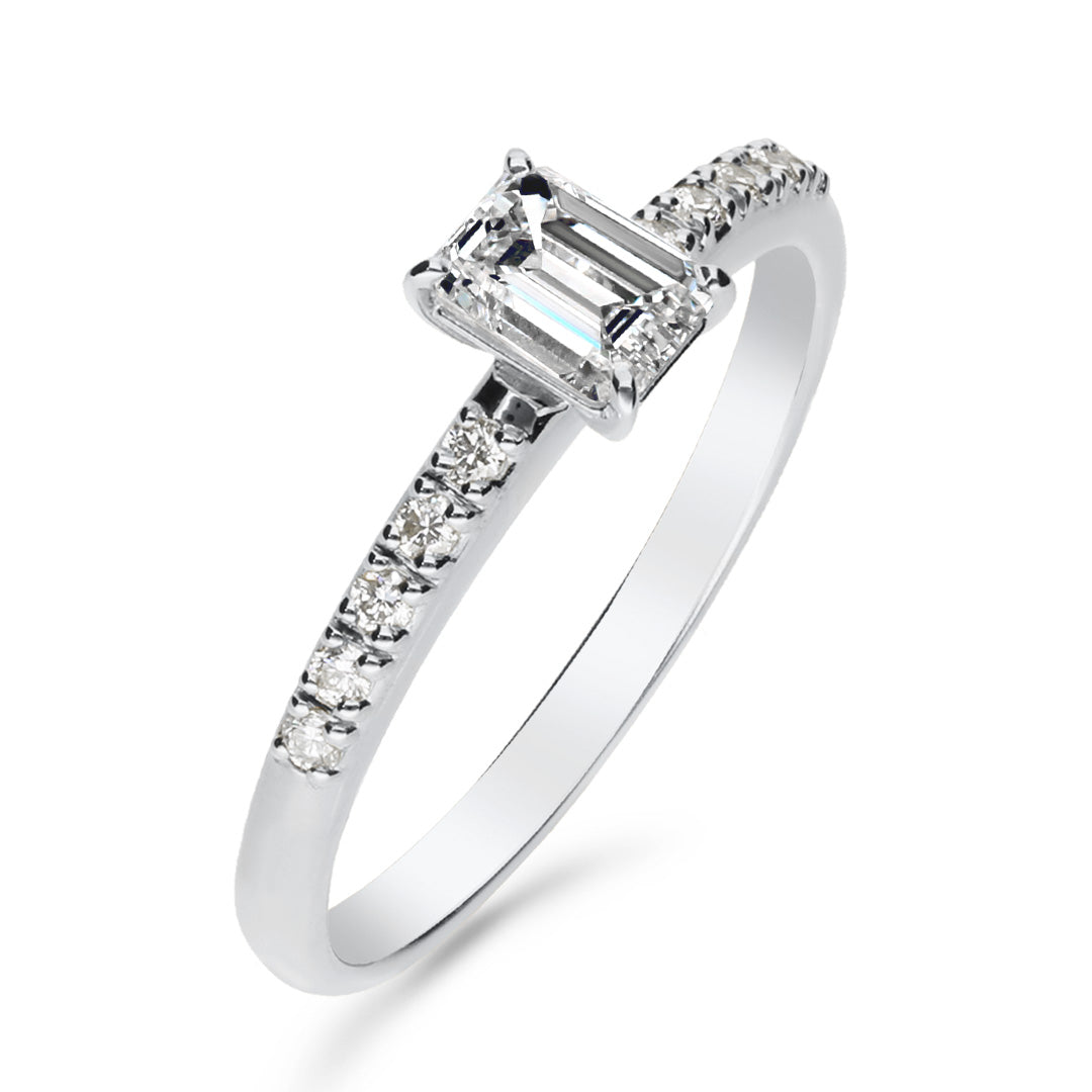 Silván Charlotte Emerald timanttisormus 0,60ct, valkokultaa, Silván vihkisormukset