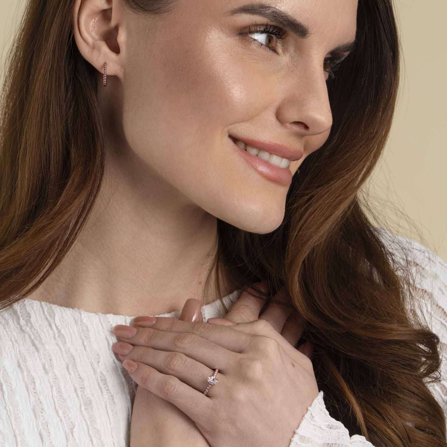 Silván Charlotte Ovaali timanttisormus 0,60ct, rosekultaa, Silván vihkisormukset