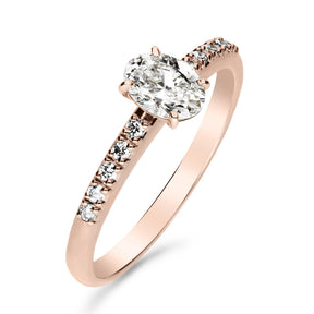 Silván Charlotte Ovaali timanttisormus 0,60ct, rosekultaa, Silván vihkisormukset