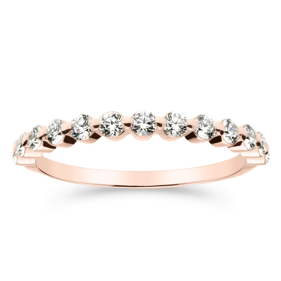 Silván Mimosa rivitimanttisormus 0,39ct, rosekultaa, Silván vihkisormukset