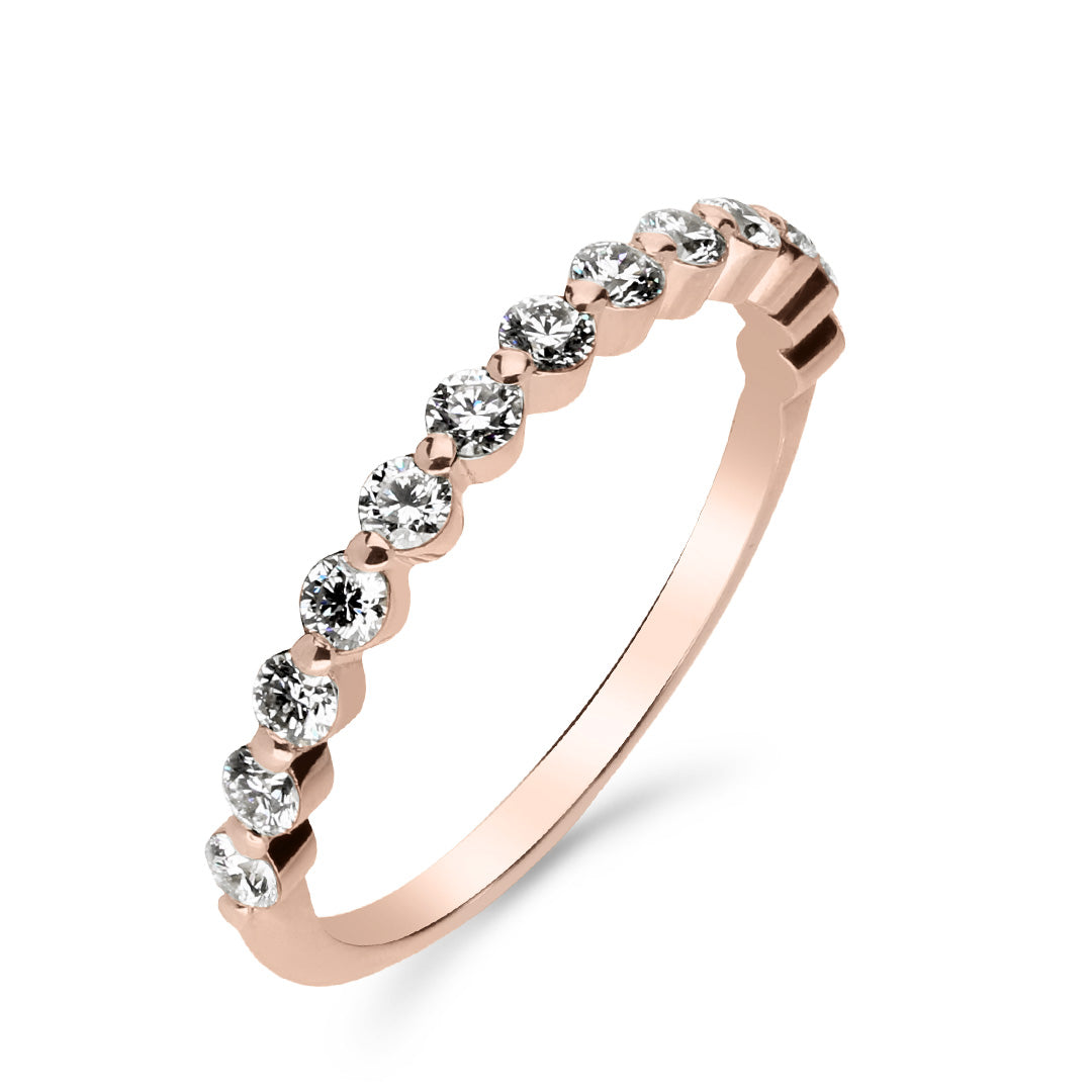 Silván Mimosa rivitimanttisormus 0,39ct, rosekultaa, Silván vihkisormukset