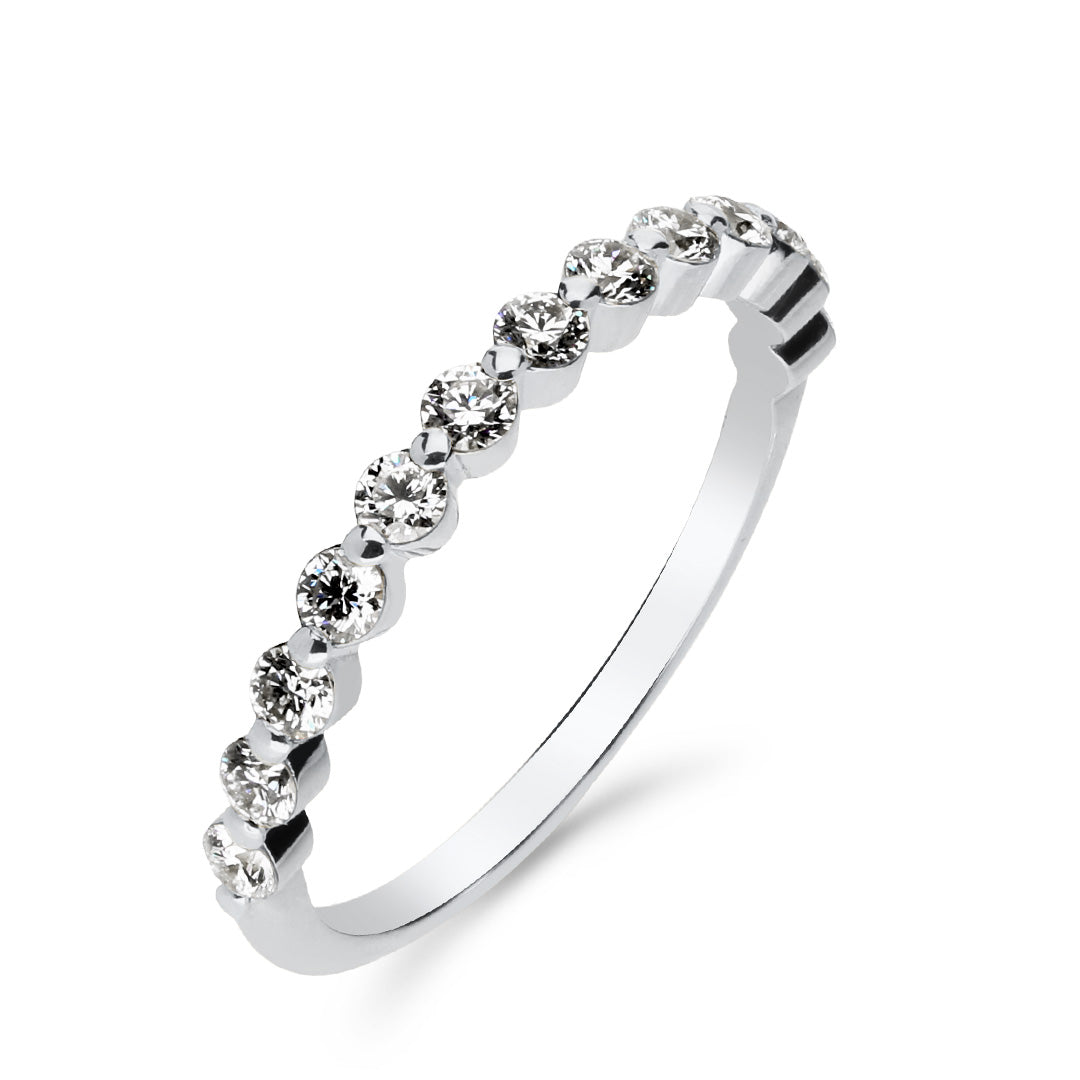 Silván Mimosa rivitimanttisormus 0,39ct, valkokultaa, Silván vihkisormukset