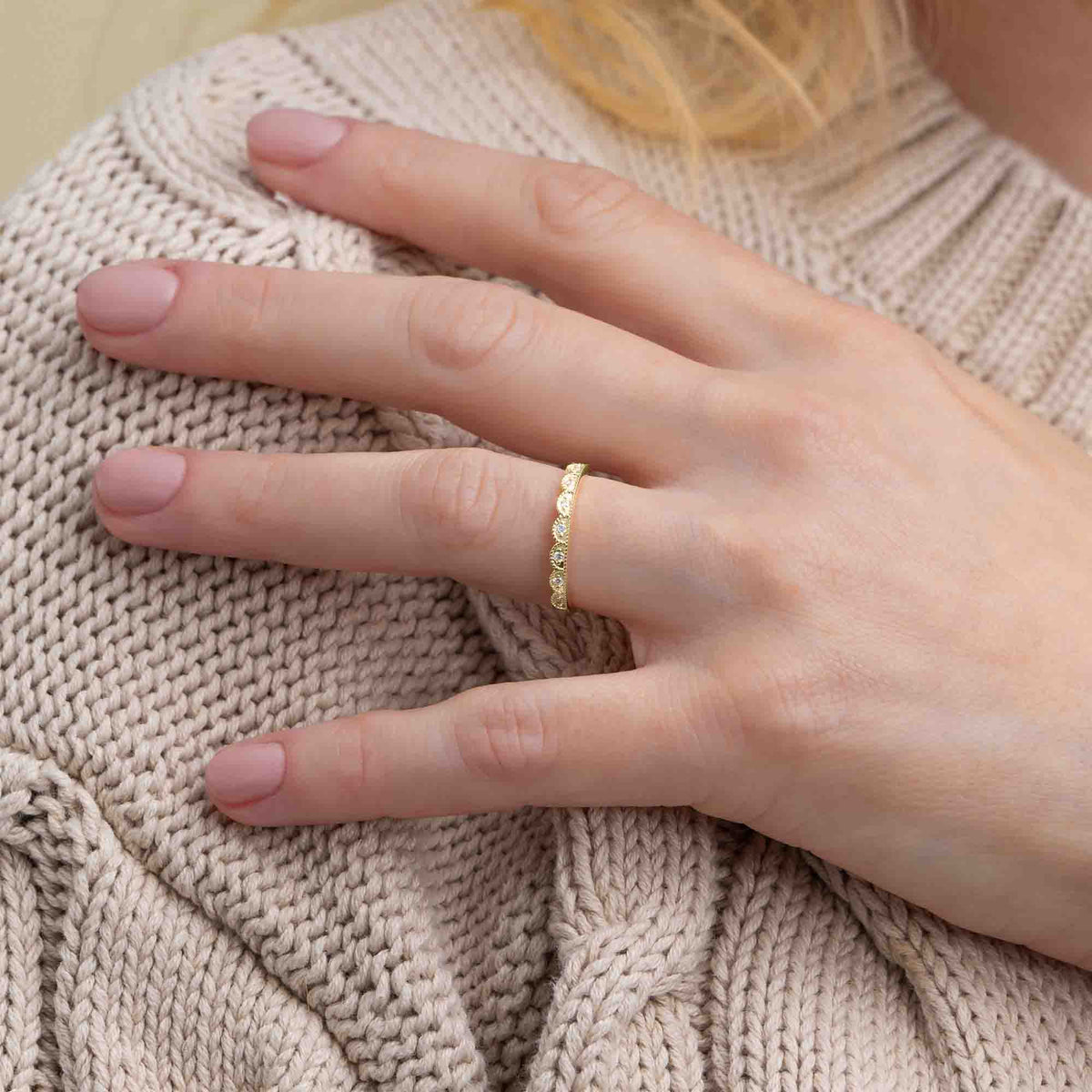 Silván Mimosa timanttisormus 0,08ct, 14K keltakultaa, Silván vihkisormukset