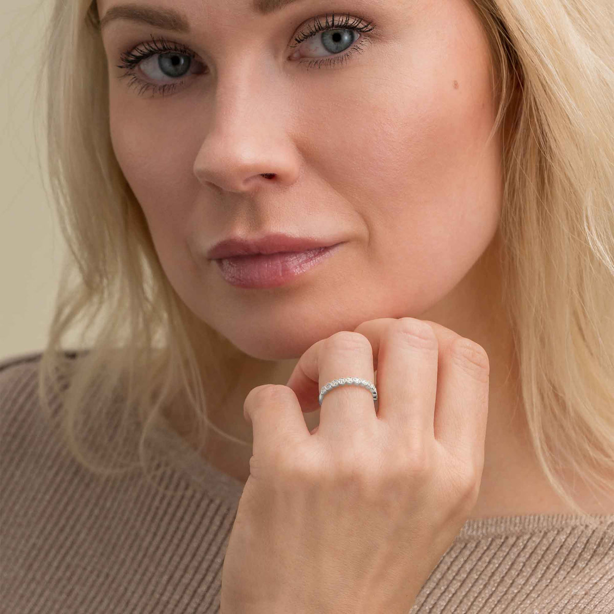 Silván Mimosa vintage-tyylinen timanttisormus 0,11ct, 14K valkokultaa