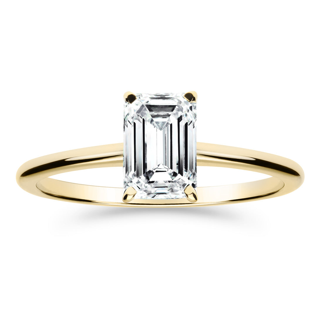 Silván Solitaire Emerald timanttisormus 1,00ct, keltakultaa, Silván vihkisormukset