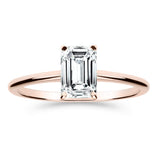 Silván Solitaire Emerald timanttisormus 1,00ct, rosekultaa, Silván vihkisormukset