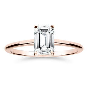 Silván Solitaire Emerald timanttisormus 1,00ct, rosekultaa, Silván vihkisormukset