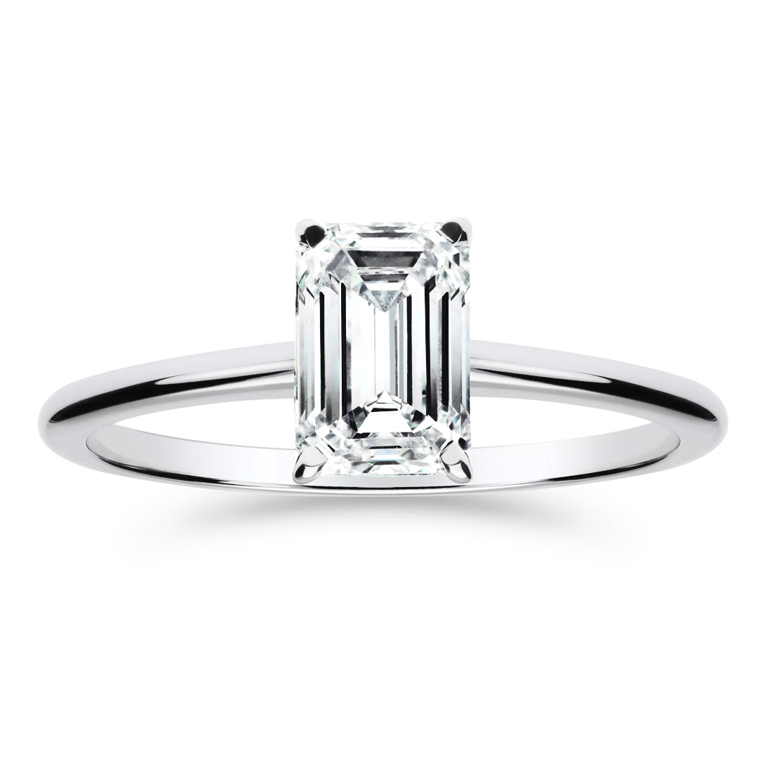 Silván Solitaire Emerald timanttisormus 1,00ct, valkokultaa, Silván vihkisormukset