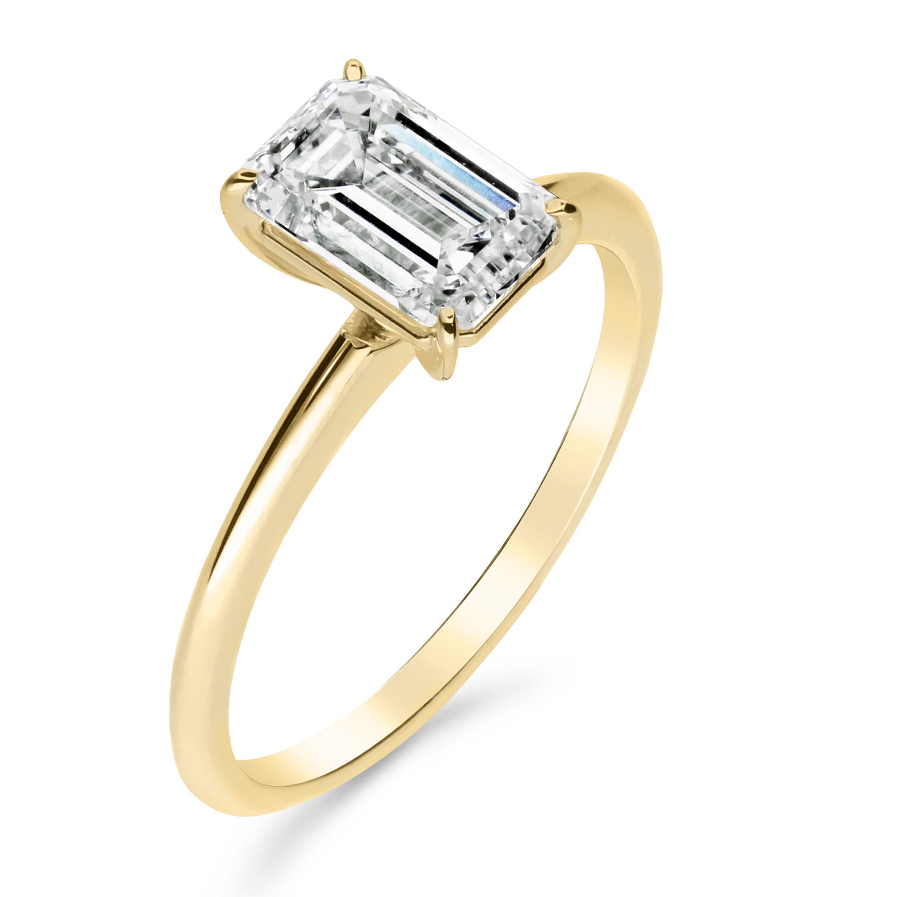 Silván Solitaire Emerald timanttisormus 1,50ct, keltakultaa, Silván vihkisormukset