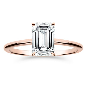 Silván Solitaire Emerald timanttisormus 1,50ct, rosekultaa, Silván vihkisormukset
