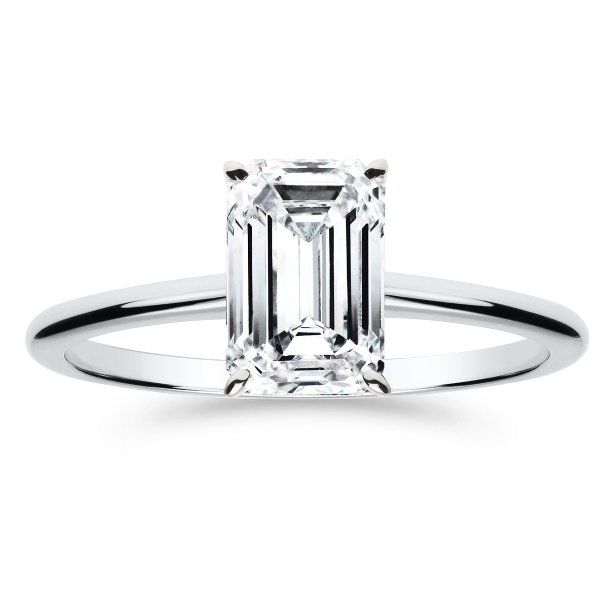 Silván Solitaire Emerald timanttisormus 1,50ct, valkokultaa, Silván vihkisormukset