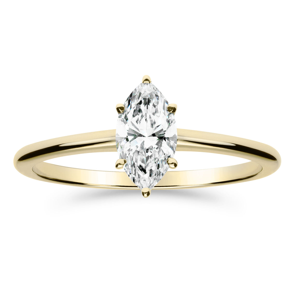 Silván Solitaire Markiisi timanttisormus 0,50ct, keltakultaa, Silván vihkisormukset