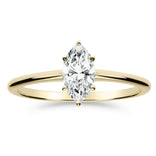 Silván Solitaire Markiisi timanttisormus 0,50ct, keltakultaa, Silván vihkisormukset