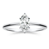 Silván Solitaire Markiisi timanttisormus 0,50ct, valkokultaa, Silván vihkisormukset