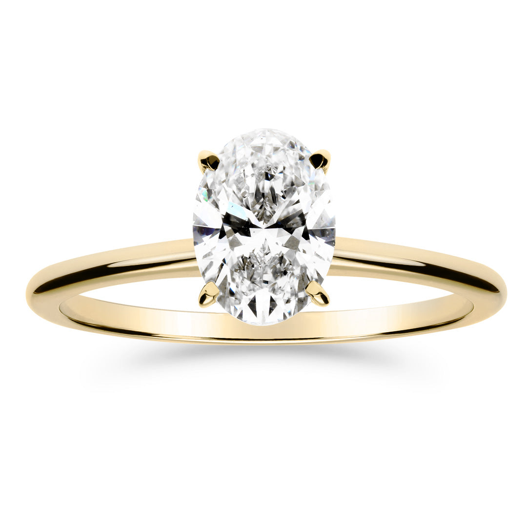 Silván Solitaire Ovaali timanttisormus 1,00ct, keltakultaa, Silván vihkisormukset