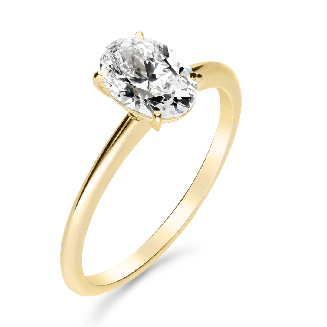 Silván Solitaire Ovaali timanttisormus 1,00ct, keltakultaa, Silván vihkisormukset