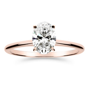 Silván Solitaire Ovaali timanttisormus 1,00ct, rosekultaa, Silván vihkisormukset