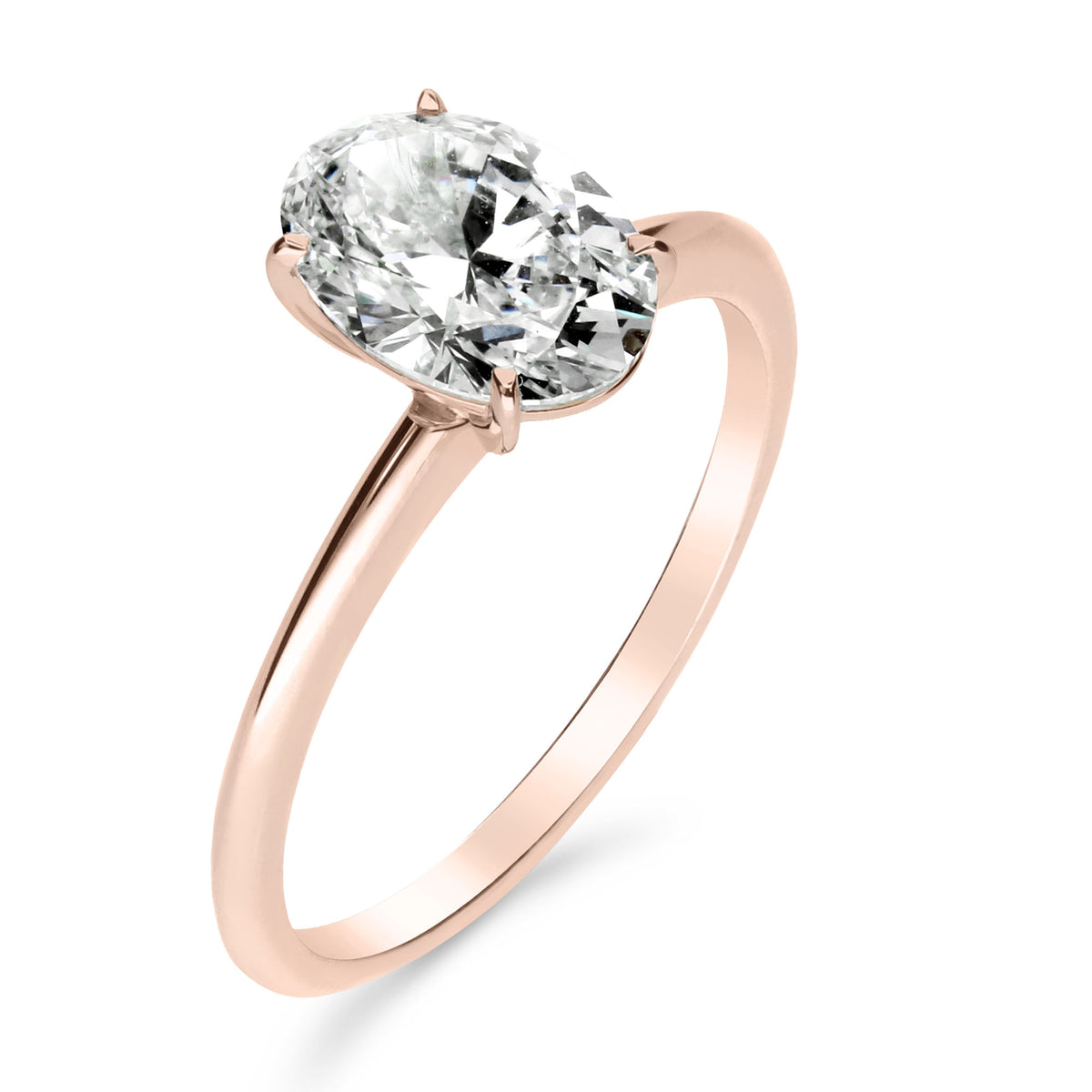 Silván Solitaire Ovaali timanttisormus 1,50ct, rosekultaa, Silván vihkisormukset