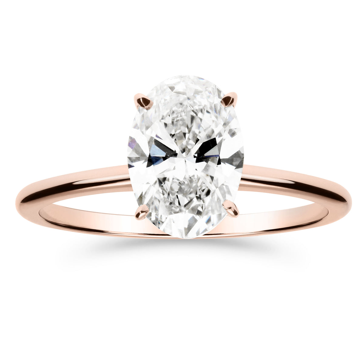 Silván Solitaire Ovaali timanttisormus 1,50ct, rosekultaa, Silván vihkisormukset