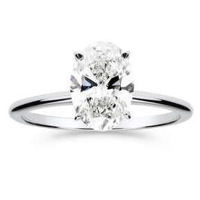 Silván Solitaire Ovaali timanttisormus 1,50ct, valkokultaa, Silván vihkisormukset