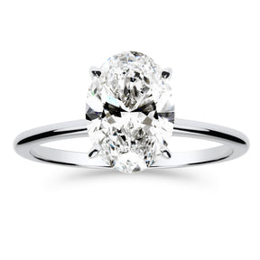Silván Solitaire Ovaali timanttisormus 2,00ct, valkokultaa, Silván vihkisormukset