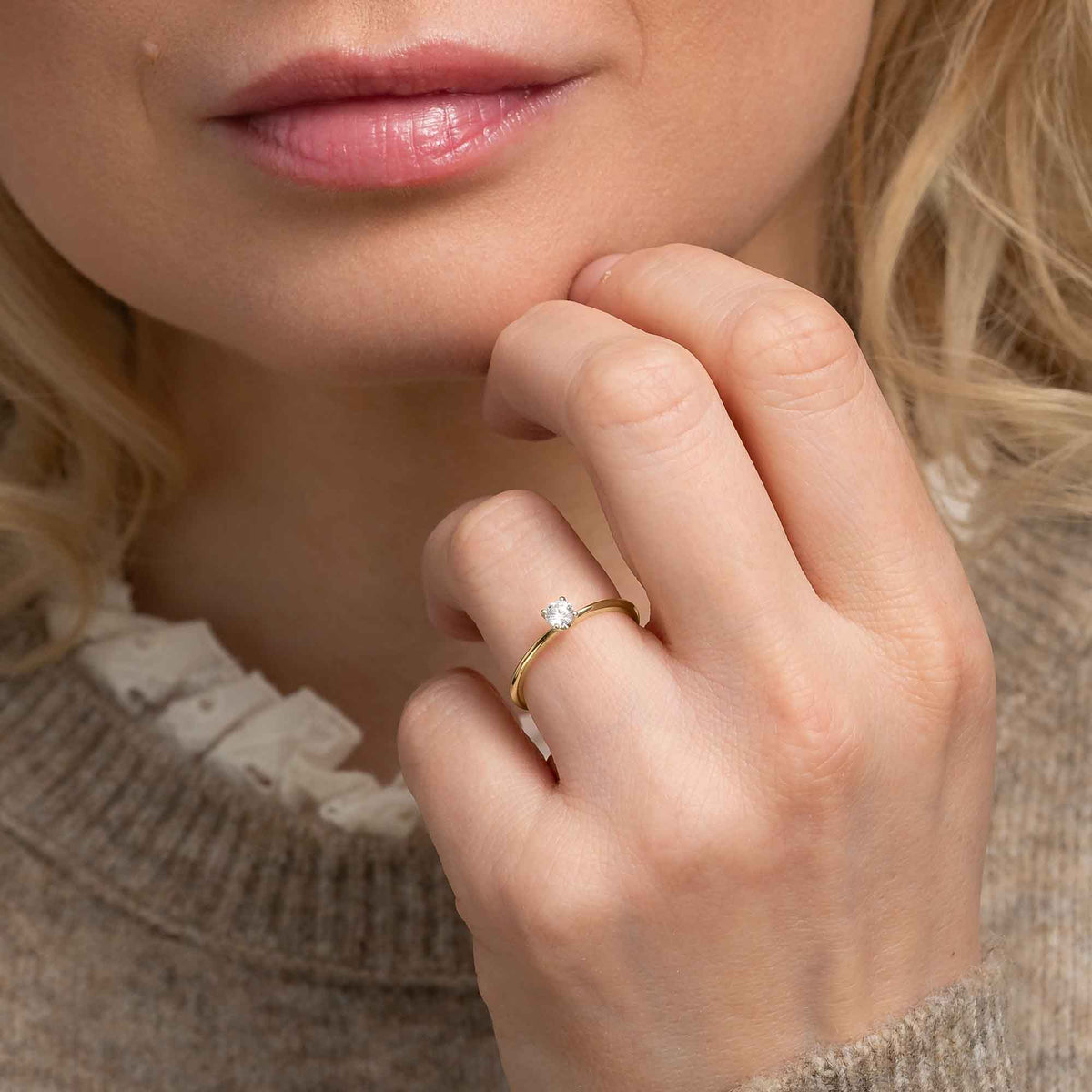Silván Solitaire timanttisormus 0,20ct, 14K keltakultaa, Silván vihkisormukset