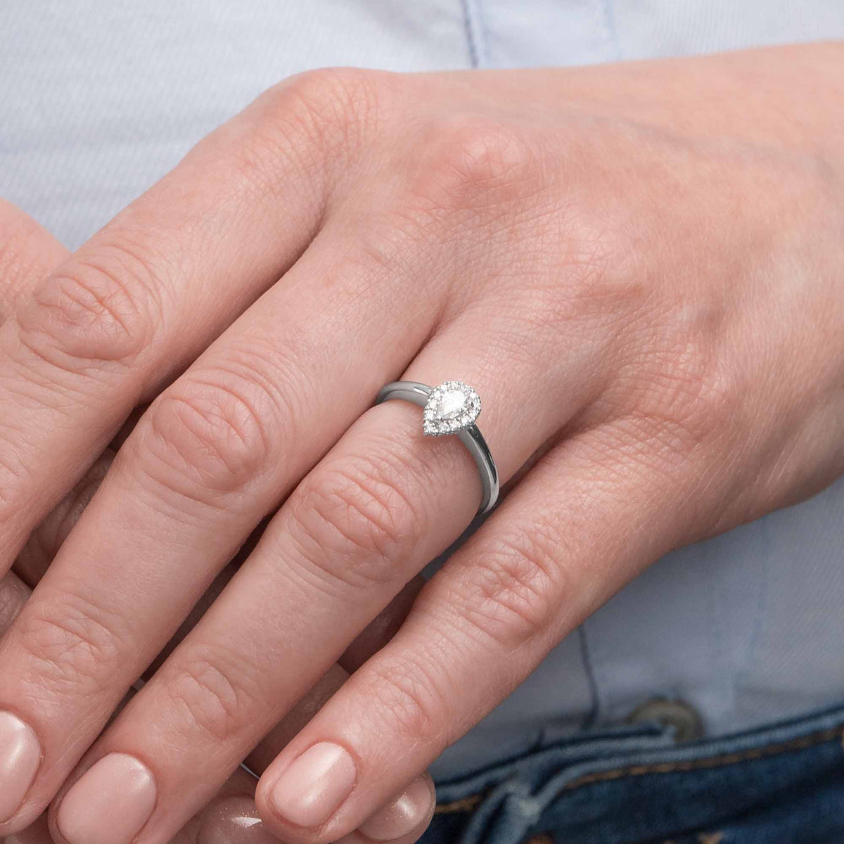 Silván timanttisormus 0,39ct, 14K valkokultaa, Silván vihkisormukset