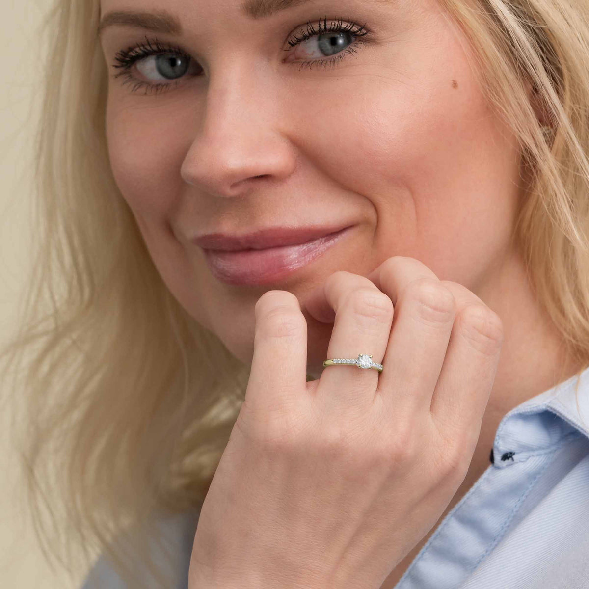 Silván timanttisormus 0,40ct, 14K keltakultaa, Silván vihkisormukset