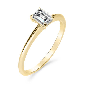 Silván Solitaire Emerald timanttisormus 0,50ct, keltakultaa, Silván vihkisormukset