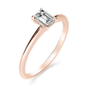 Silván Solitaire Emerald timanttisormus 0,50ct, rosekultaa, Silván vihkisormukset