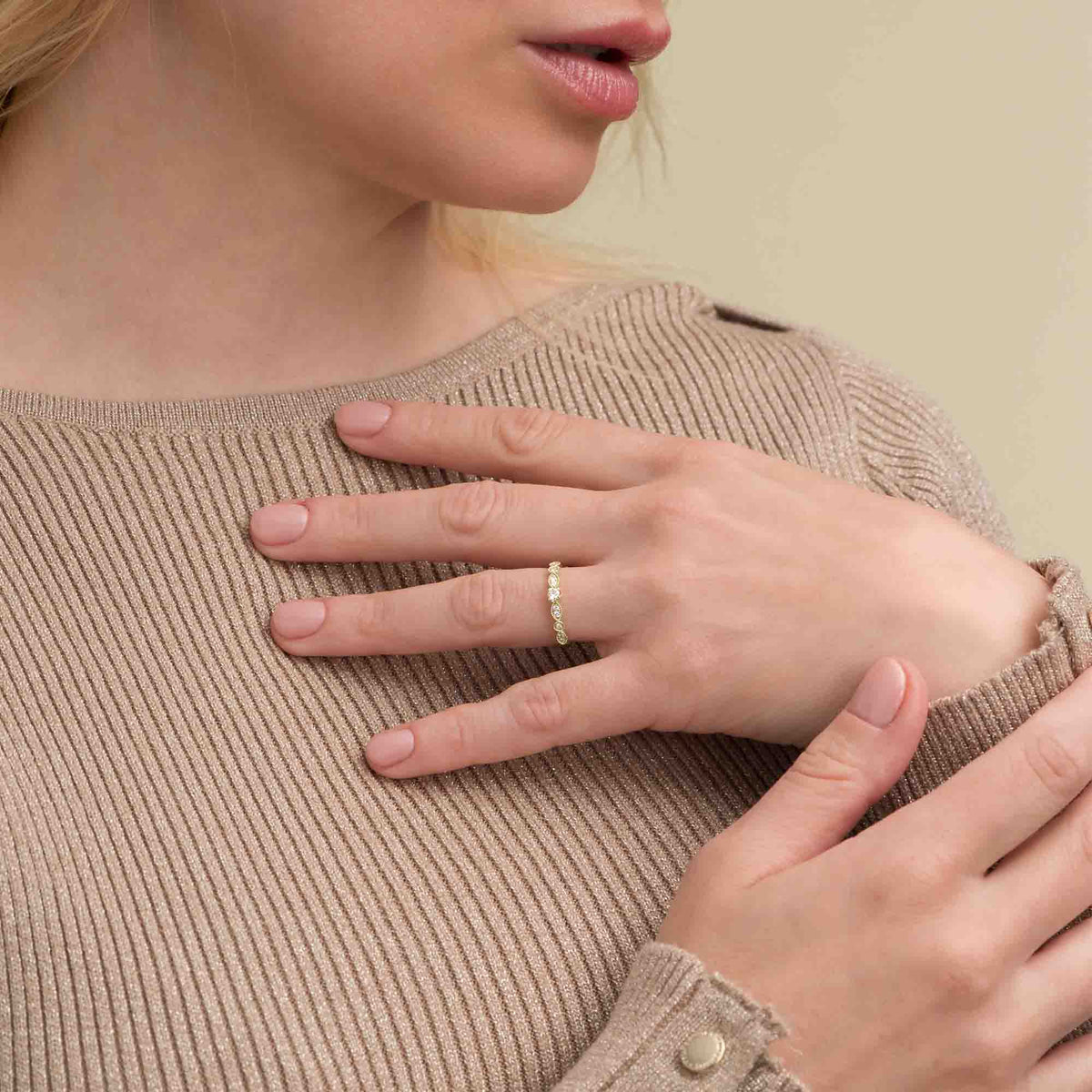 Silván Mimosa timanttisormus 0,18ct, 14K keltakultaa, Silván vihkisormukset