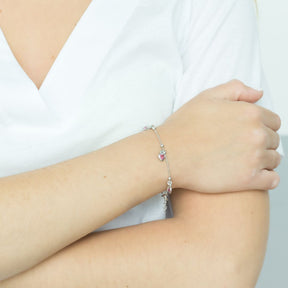 Stelle rannekoru, hopea ja pinkit zirkonit, 0004BK3212