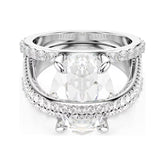 Swarovski Hyperbola sormus, vaalea metalli ja kirkkaat kristallit