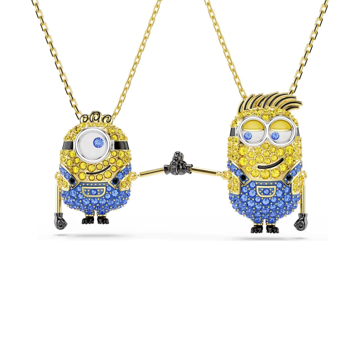 Swarovski Minions James and Henry -riipukset, keltakullattu ja eriväriset kristallit, 5751614