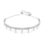 Swarovski x Ariana Grande Choker kaulakoru, vaalea metalli, kirkkaat kristallit ja valkoiset helmet, 5720865