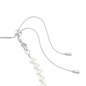 Swarovski x Ariana Grande Tennis Choker kaulakoru, vaalea metalli, kirkkaat kristallit ja valkoiset helmet, 5720861