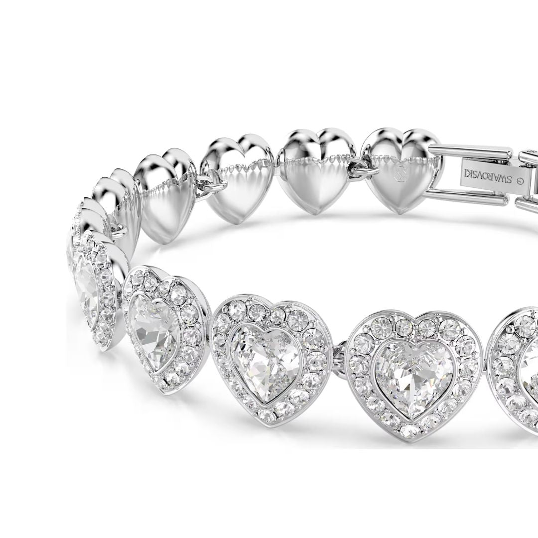 Swarovski x Ariana Grande Tennis Bracelet, Rhodium Plated Metal and Wh