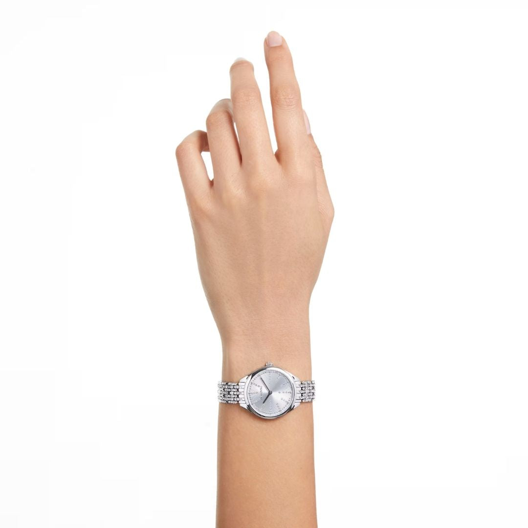 Swarovski Attract rannekello, hopeanväri ja kirkkaat kristallit, 5644062