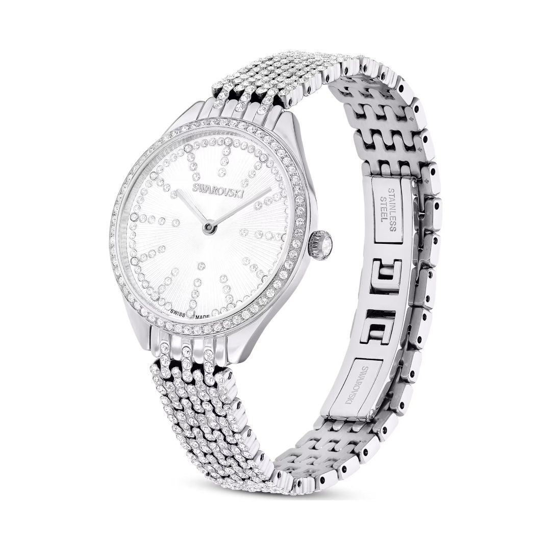 Swarovski Attract rannekello, hopeanväri ja kirkkaat kristallit, 5644062