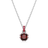 Swarovski Birthstone January riipus, vaalea metalli ja punaiset kristallit 5651709