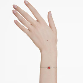 Swarovski Birthstone July rannekoru, vaalea metalli ja punaiset kristallit 5692885