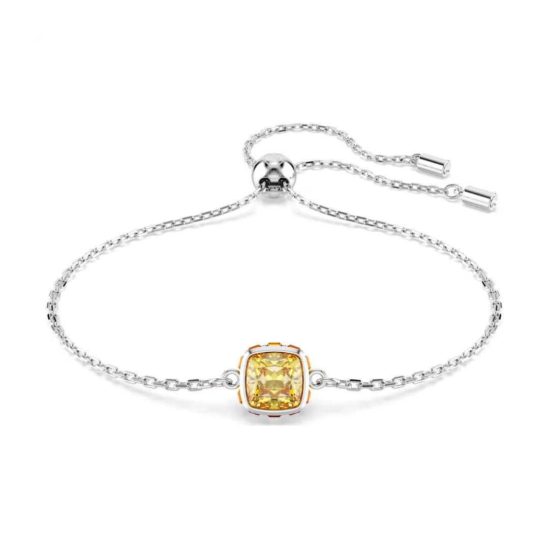 Swarovski Birthstone November Bracelet, Rhodium Plated with Yellow Cry