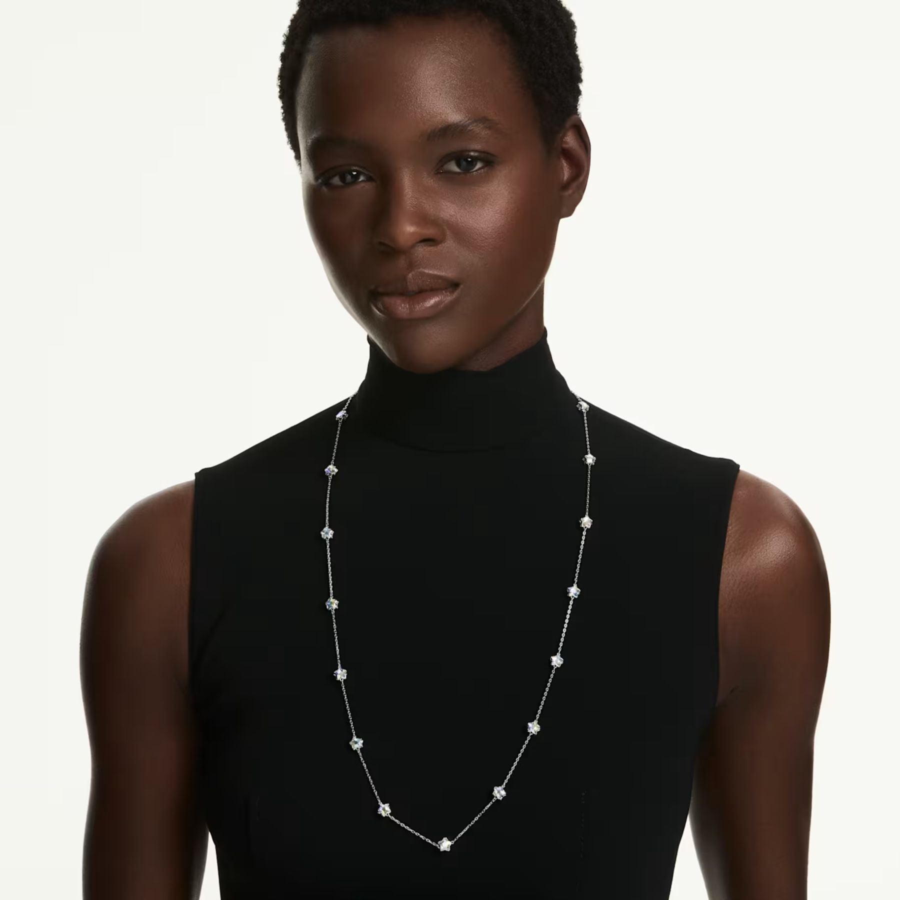 Swarovski Chroma kaulakoru, vaalea metalli ja kirkkaat kristallit, 5754181