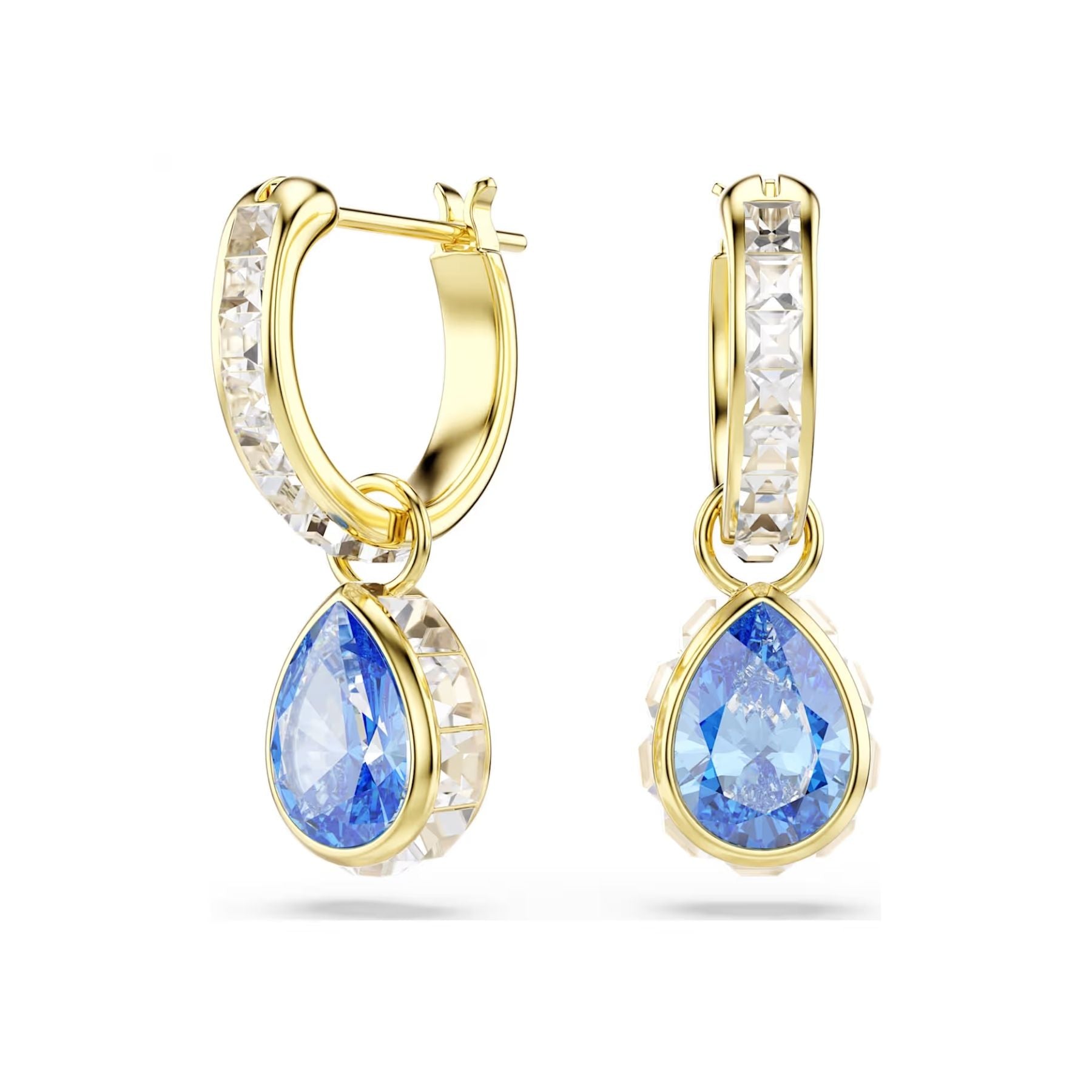 Swarovski Chroma korvakorut, keltakullattu ja siniset zirkonit, 5757815