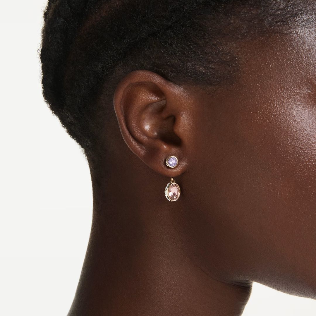 Swarovski Chroma korvakorut, keltakullattu, vaaleanpunaiset ja violetit kristallit, 5738478